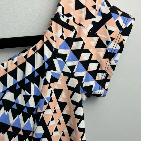 Susana Monaco multicolor triangle Pattern off shoulder mini dress size Small - Picture 7 of 8